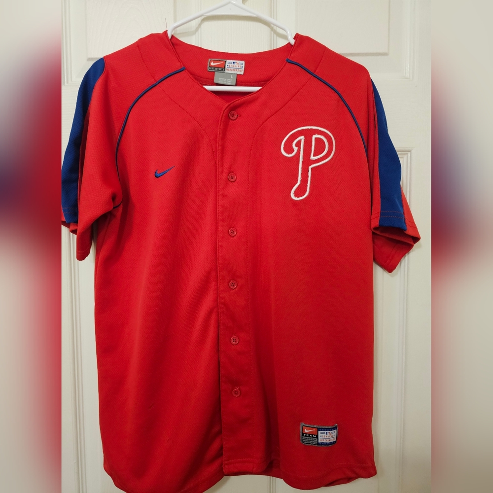 Nike MLB Authentic Philadelphia Phillies Chase Utley Jersey Youth Large